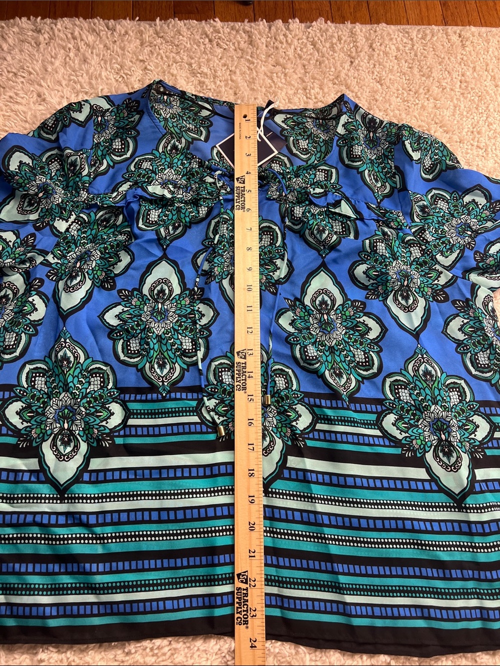 WOMENS KAARI BLUE FLORAL BORDERS TOP SIZE XL NWT - Picture 7 of 14